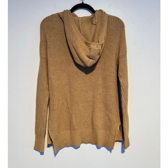 Cynthia Rowley WOmens Tan Hooded Pullover Sweater Preppy Normcore SIZE M - Picture 2 of 7